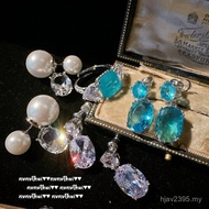 Earrings Mermaid Tears Earrings Tears Drop Big Carat Blue Water Drop Mary 18K Gold Plated Zircon Gem