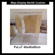 Custom Acrylic Display Table 40x40x80cm Clear