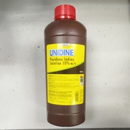 UNIDINE SOLUTION 10% 1L Unidine Povidone Iodine Solution 10% W/V 1000ml E:11/27 cecair iodine untuk 