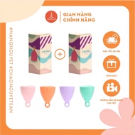 Combo of 2 Cocmau improved menstrual cups with round stem, easy to remove, soft medical silicone, sm