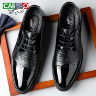 KY/🏅Cartelo Crocodile（CARTELO）British Formal Wear Leather Shoes Men's Low-Top Trendy Business Casual Leather Shoes Men's