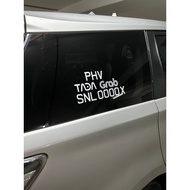 (SG) PHV Number plate license plate grab gojek tada sticker for identification