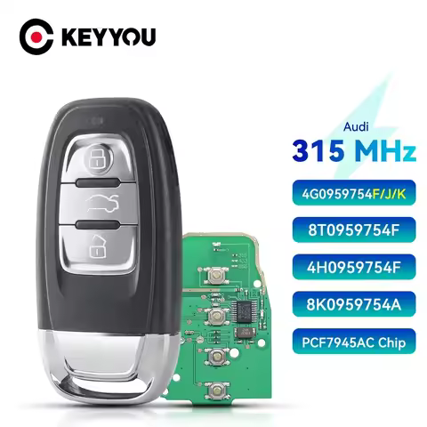 KEYYOU Smart Remote Car Key 315 433 868 Mhz PCF7945AC Chip For Audi A4 A5 A6L A7 A8 Q5 Keyless Go Fo