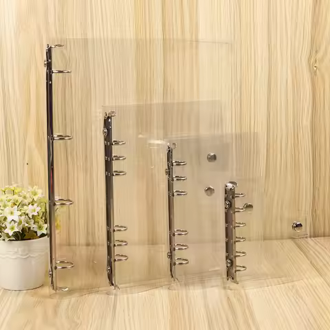 1Pc Transparent Color Plastic Clip File FolderA4/A5/A6/A7 Notebook Loose Leaf Ring Binder Planner Ag