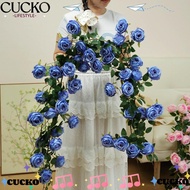 CUCKO Artificial Rose Vine, Plastic Silk 8 Colors Hanging Flowers Rattan,  1.7m 21 Heads Fake Plants