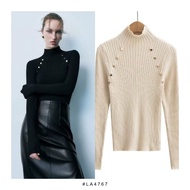 LA4767 - Black, Beige Rib | Blouse Blouse