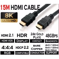 15M HDMI to HDMI Cable Male to Male 15 meter (Support 8K, Ultra HD) High Quality V2.1 Version 2.1