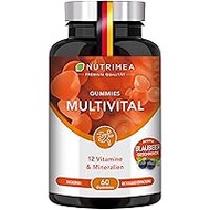 Multivital Gummies - 100% Vegan and Sugar Free - Multivitamin Gummies with High Dose Vitamin A - Multivitamin Power Complex