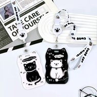 2026 11*7cm Creative Cat Hard Card Holder With Keychain Waterproof for Student ID/EZ-LINK/Work Pass