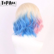 TUPABA Women Cosplay Wig, 35cm BoBo Style Women Prop Wig,  Gradient Anime Enid Sinclair Short Hairpi