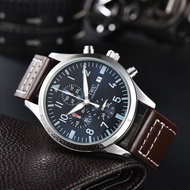 Iwc IWC Date Display Stainless Steel Case Stainless Steel and Leather Strap Men's Watch Rui Watch ys