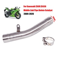 Motorcycle Exhaust Escape Modified Middle Link Pipe Slip On For Kawasaki ZX6R ZX-6R Ninja 636 2009
