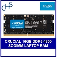 Crucial 16GB DDR5-4800mhz RAM for Laptops SODIMM - CT16G48C40S5 Limited Lifetime Warranty