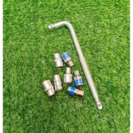 Set of 7 tube tips and L rod 1/2 Cr-v steel