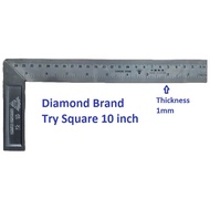 DIAMOND BRAND TRY SQUARE TRI-SQUARE L SQUARE ANGLE RULER 10 INCH SESIKU / PEMBARIS  / L SHAPE RULER