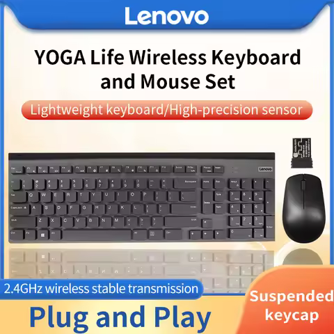 Lenovo Keyboard and Mouse Set Lenovo Yoga Life Wireless Keyboard and Mouse Set Black Office Keyboard