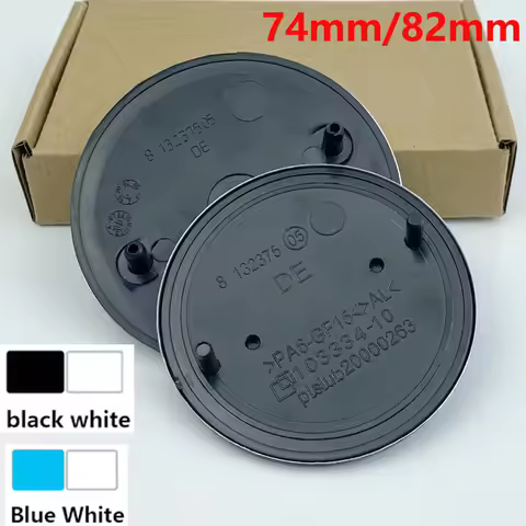 2PCS 82mm 74mm Black Base Car Emblem BONNET Hood Front Rear Trunk For BMW E46 E39 E38 E90 E60 Z3 Z4 