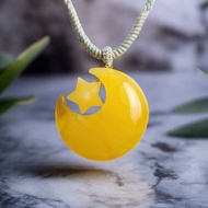 騰彪琥珀 天然琥珀蜜蠟 雞油黃蜜蠟 日月星辰 意境流紋 精品繩鍊