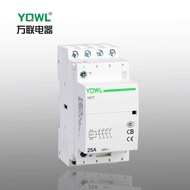 Discount in Limited Time YQWL家用交流接触器WCT-25A 3P/4P 4NO 220V 常开 模数块化接触器 22c