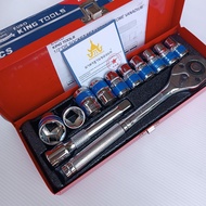 EURO KING TOOLS  ชุดบล็อก  12 ชิ้น/ชุด 1/2" (4หุน)  ลูกบล็อกสั้น 6  เหลี่ยม ชุบโครเมี่ยม แท้ 100%