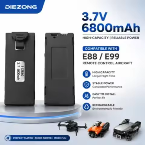 Large Capacity 3.7V 6800mAh Li-po Drone Battery for E88 E99 Remote Control Aircraft Accessories Aero