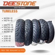 Deestone Tubeless 2.75x10, 3.00x10, 3.50x10, 100/80-10, 100/90-10, 120/90-10, 120/70-10, 90/90-10