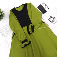 Gamis hermosa polos wollycrepe warna Avocado mix black - Lime mix Black-gamis avocado lime polos
