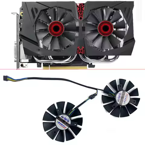 NEW 2PCS Cooling 75MM FD7010H12S DC12V 0.35A 4Pin Video card fan for ASUS STRIX GTX960 GTX950 GTX 75