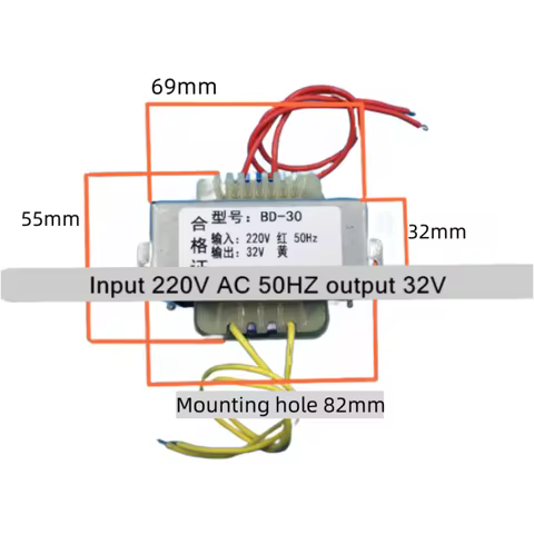 Power Transformer BD-30 Input 220V AC 50HZ Output 32V,AC32V Dental Grinding Machine Transformer EI57