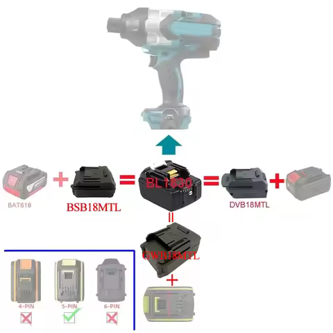 Li-ion Battery Adapter Converter BSB18MTL DVB18MTL GWB18MTL For Bosch BAT618 For Devon For Worx For