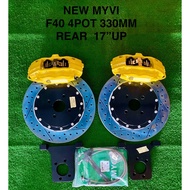 MYVI F40 4POT 330MM NEW MODEL REAR BRAKE KIT CALIPER (READY STOCK KL)