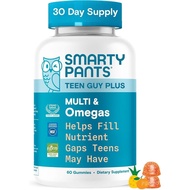 SmartyPants Teen Guy Multivitamin Gummies - Improved Formula: Omega 3 (DHA/EPA), Vitamin D3, C, Vita