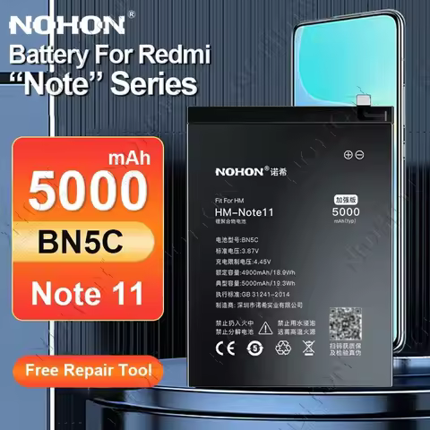 NOHON BN5C Battery for Redmi Note 11 10 9 8 Pro 7 5 4 4X BM57 BN46 BN62 BN4A BN5A BM5A BM4W BM4S Bat