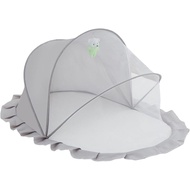 FoldableBabyMosquitoNetPortableSheerMeshRuffledEdgeCanopyforHomeTravelCamping(Gray,125*65*60cm/49.21