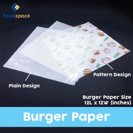 (100pcs) Burger Paper / Burger Wrapping Paper / Burger Wrapper / Sandwich Wrapper /Kertas burger