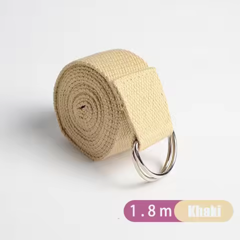 1.8mx3.8cm Yoga Strap for Stretching Cotton Yoga Belt with Adjustable Metal D-Ring Buckle Stretch Ba