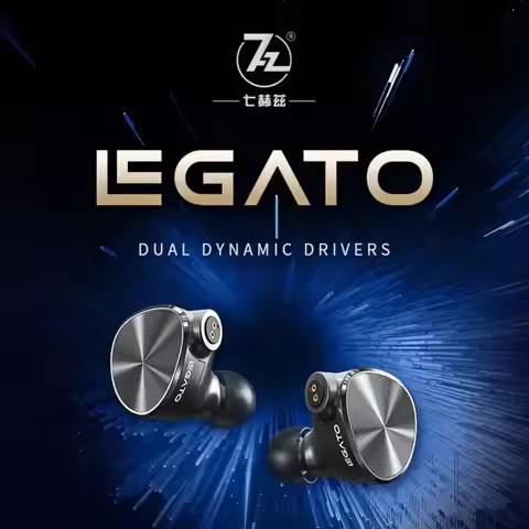 7HZ Legato Dual Dynamic Drivers HiFi in-Ear Monitors Earphones with 2Pin 3.5mm Cable