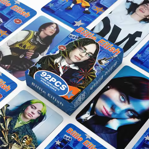 92 European and American style small cards, Bi Li photo cards, Billie Eilish, Billie Eilish, LOMO ca