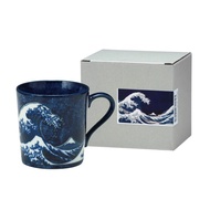 [Japanese Minoyaki] Mount Fuji Wave Dark Blue Mug 330ml Tea Cup Water Coffee