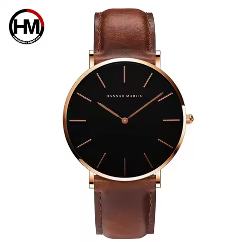 Hannah Martin classic men's watch Japanese seasonal waterproof mesh belt leather clock fashion busin