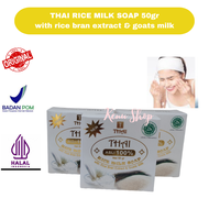 KS – 3 Sabun Thai Rice Milk Soap Sabun Muka Glowing Dan Putih Sabun Beras Susu Aman BPOM Halal