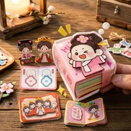 Girl Dress Up Sticker Doudou Book Mini Portable Portable Fish Touch Small Toy Handbook diy Material 