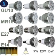 BF High Power LED Spotlight Bulbs GU10 MR16 E27 E14 9W 12W 15W LED Bulbs 85-265V DC 12v Lampada LED 