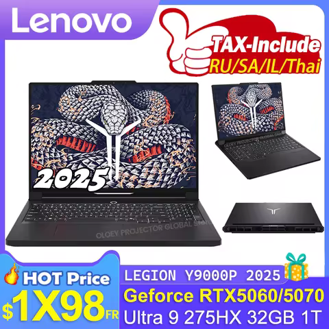 LENOVO LEGION Y9000P 2025 Ultra9 275HX RTX5060/RTX5070 32GB 1TB 16inch 2.5K 240Hz OLED DCI-P3 Screen