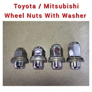 🇯🇵🇯🇵 Ori Japan Toyota / Mitsubishi Wheel Lug Nuts With Washer / Sport Rim Nut ( 21mm )