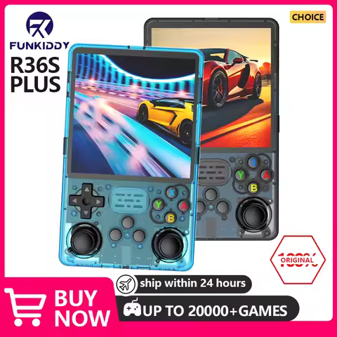 FUNKIDDY New Year Game Partner R36S Plus Handheld Games Console Retro Video Game Player 4" IPS Scree