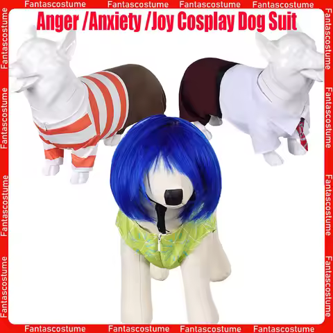 Anger Joy Anxiety Cosplay Pet Dog Clothing Neck Tie Cartoon Inside Roleplay Out Puppy Costume Hallow