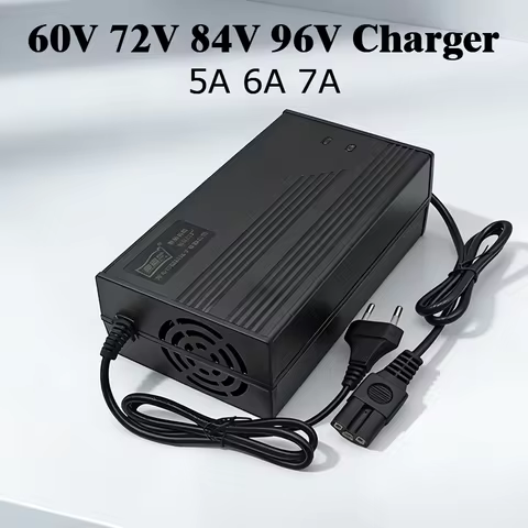 Lithium Battery Charger 60V 72V 96V 5A 6A 7A 71.4V 73V 84V 109.2V Fast Charging for Electric Vehicle