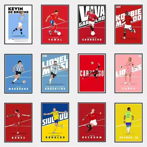 Famous Soccer Players Yamal Poster Sport Garnacho Canvas Printing Print Ronaldo Wall Art Picture for