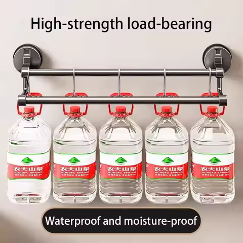 Suction Cup Towel Rack Bathroom Punch-free Washroom Towel Slipper Storage Rack Wall Hanging Toilet D